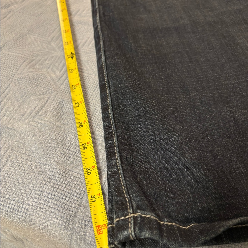 Women’s Rock & Roll Cow Girl Denim Straight Leg Jeans Dark Blue Wash Size 33x34 - Picture 12 of 16